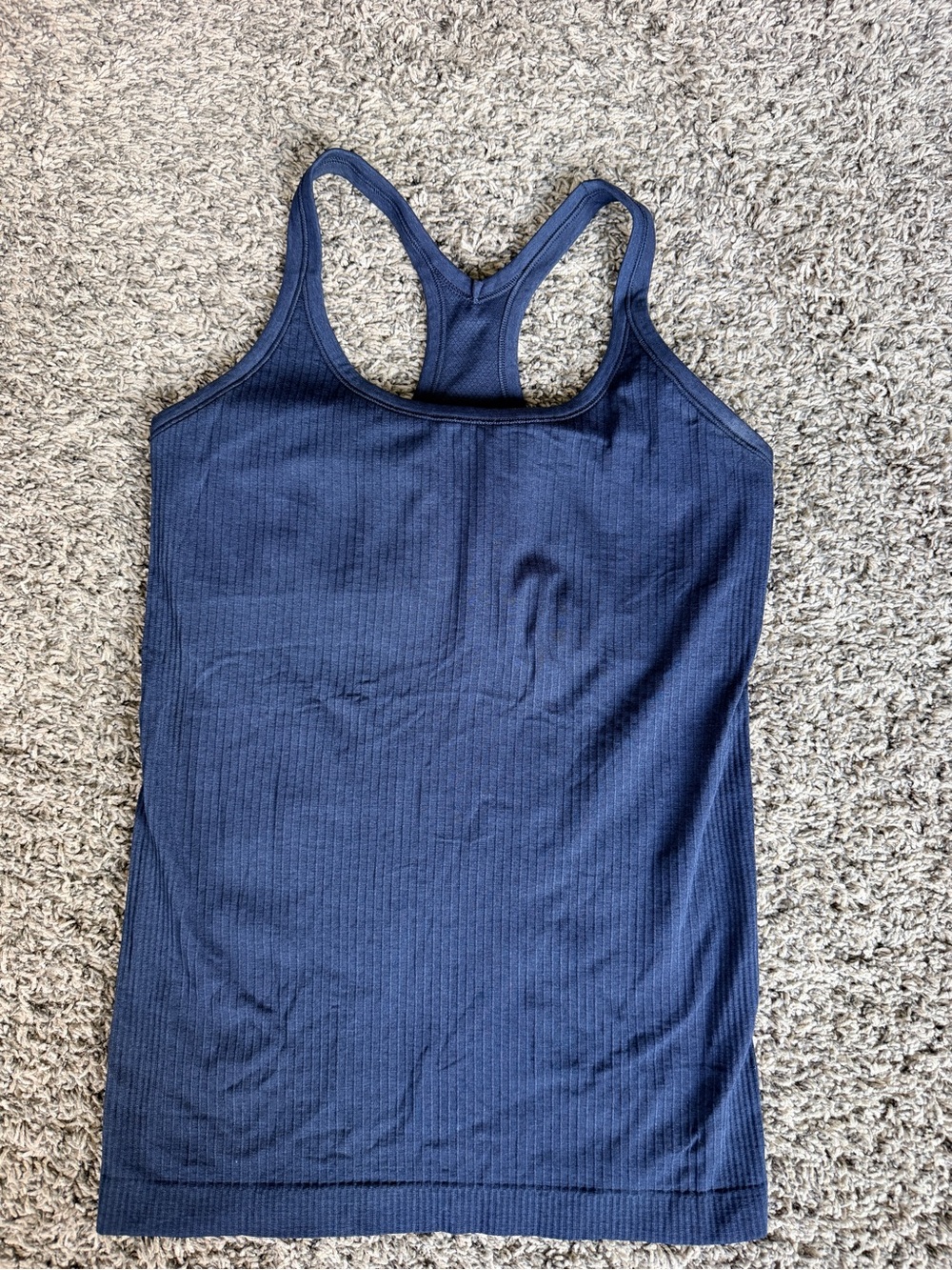Lululemon Ebb to Street Tank Size 8 Navy Blue Racerback